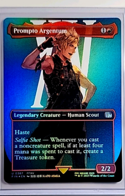 2025 MTG Magic The Gathering FIN Final Fantasy Borderless Foil Prompto Argentum - Image 1