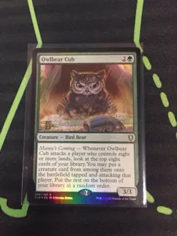 MTG Magic The Gathering Owlbear Cub Rare Foil Prerelease Promo DnD - Image 1