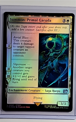 2025 MTG Magic the Gathering FIN Final Fantasy Foil #37 Summon Primal Garuda - Image 1