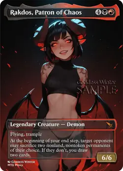 MTG - Rakdos, Patron of Chaos - Fanart Borderless Style - EDH / Playtest - Image 1