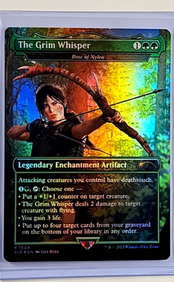 MTG Magic the Gathering Secret Lair Tomb Raider Borderless Foil The Grim Whisper - Image 1