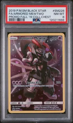 Pokemon Armored Mewtwo Fall '19 Coll. Chest Full Art Promo SM228 PSA 8 NEW CERT - Image 2