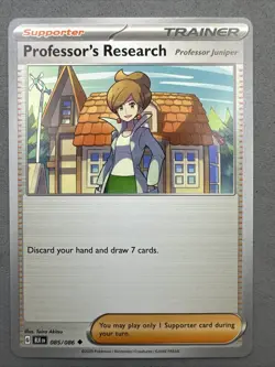 Pokemon TCG * SV Black Bolt 085/086 Professor's Research Juniper U * FRESH PK - Image 1