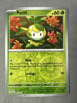 Pokemon TCG * SV Black Bolt 006/086 Petilil Common * REVERSE HOLO * FRESH PK - Image 1