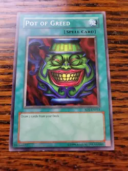 YuGiOh! POT OF GREED Card MP SD1-EN015 - Image 1