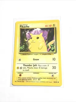 PIKACHU - 58/102 - BLUE INK DOT ERROR - Base Set - Pokemon Card - NM - Image 1