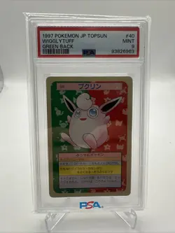 1997 POKEMON JPN TOPSUN GREEN BACK #40 WIGGLYTUFF PSA 9 - Image 1