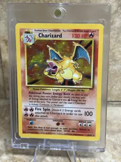 1999 Pokemon TCG Charizard Base Set Holo Unlimited Card -4/102 Non-shadowless - Image 1