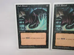 DARK RITUAL X3 MAGIC THE GATHERING 4TH EDITION 1995 VTG MTG CARD #445 - Image 3