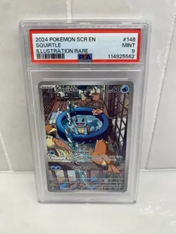 2024 POKEMON SCR EN-STELLAR CROWN ILLUSTRATION RARE #148 SQUIRTLE PSA 9 - Image 1