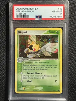 Pokemon Ninjask Ex Deoxys Holo Rare #13 2005 PSA 10 GM V Low Pop 10 New Cert - Image 1