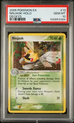 Pokemon Ninjask Ex Deoxys Holo Rare #13 2005 PSA 10 GM V Low Pop 10 New Cert - Image 2