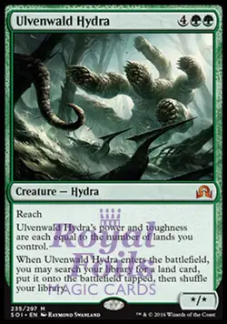 Ulvenwald Hydra 1x FOIL SOI MTG Shadows Over Innistrad Mythic MINT green - Image 1