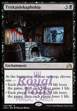 Triskaidekaphobia 1x FOIL SOI MTG Shadows Over Innistrad Rare MINT black - Image 1