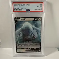PSA 10 GEM MINT Lugia V 138/195 Ultra Rare Pokemon SWSH Silver Tempest 2022 - Image 1