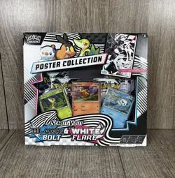 POKEMON TCG S&V 10.5 BLACK BOLT & WHITE FLARE POSTER COLLECTION BOX - NEW SEALED 196214129214 - Image 1