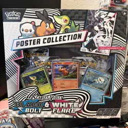 POKEMON TCG S&V 10.5 BLACK BOLT & WHITE FLARE POSTER COLLECTION BOX - NEW SEALED - Image 1