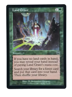 MTG Mercadian Masques Land Grant LP Light Play Magic The gathering Vintage - Image 1