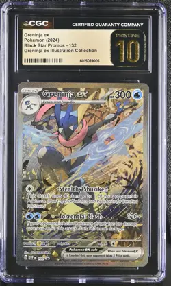 CGC 10 PRISTINE Greninja ex 132 Pokemon Shrouded Fable Black Star Promo Alt Art - Image 1