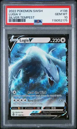 2022 POKEMON SWORD & SHIELD SILVER TEMPEST #138 LUGIA V PSA 10 - Image 1