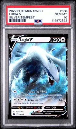2022 POKEMON SWORD & SHIELD SILVER TEMPEST #138 LUGIA V PSA 10 - Image 1