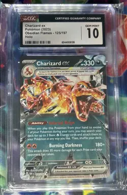 Pokemon CGC 10 Gem Mint Charizard ex 125/197 Obsidian Flames - OBF EN | English - Image 1