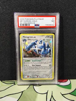 2009 POKEMON PLATINUM SUPREME VICTORS CRACKED ICE #7 METAGROSS-HOLO PSA 7 - Image 2