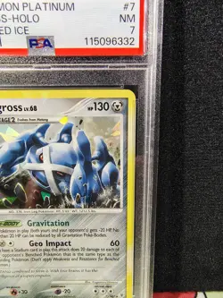 2009 POKEMON PLATINUM SUPREME VICTORS CRACKED ICE #7 METAGROSS-HOLO PSA 7 - Image 4