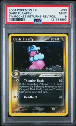 2004 POKEMON EX TEAM ROCKET RETURNS #33 DARK FLAAFFY-REVERSE FOIL PSA 9 - Image 1