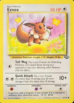 Pokemon Card | 1st Edition Eevee 51/64 - Jungle - Common | NM - Image 1