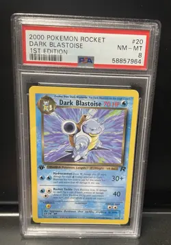 2000 Pokemon Team Rocket Dark Blastoise 1st Edition (20/82) Non-Holo PSA 8 - Image 1