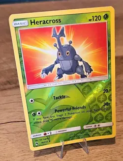 Pokemon Heracross Card Lost Thunder 18/214 Reverse Holo - Image 2