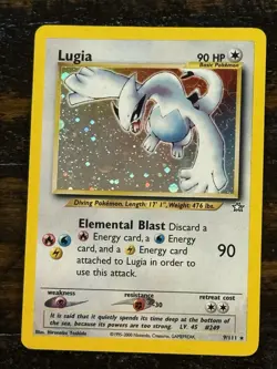 Pokemon Card Lugia 9/111 Neo Genesis HOLO RARE - MP & Lugia GX LP 207/214 - Image 1