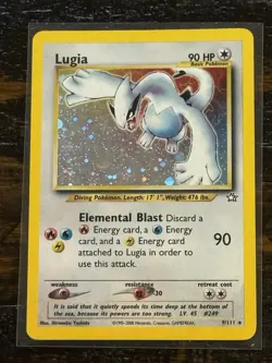 Pokemon Card Lugia 9/111 Neo Genesis HOLO RARE - MP & Lugia GX LP 207/214 - Image 3