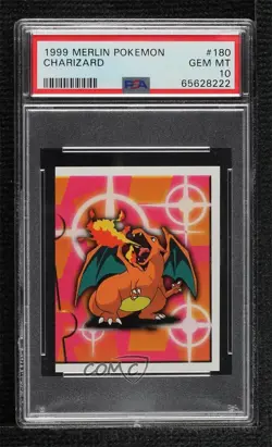 Charizard Merlin Pokemon Album Stickers PSA 10 GEM MT 1999 z3i - Image 1
