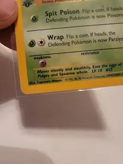 Ekans 46/62 Fossil Set Pokemon WoTC 1999 Mint Condition - Image 5