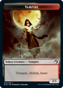 Vampire Token NM, English MTG Innistrad: Midnight Hunt - Image 1