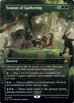 Season of Gathering (Borderless) Bloomburrow - Magic MTG NM - Image 1