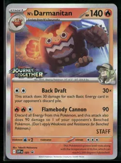 N's Darmanitan SVP 181 STAFF - Pokemon TCG Pre Release Promo Journey Together N - Image 1