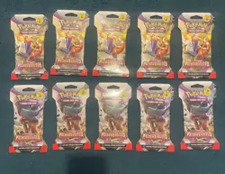 Pokemon 10 packs Paldea Evolved Scarlet Violet Sealed Booster Packs SLEEVED - Image 1