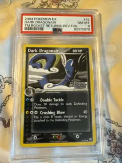 2004 Pokemon EX Dark Dragonair Team Rocket Returns Card #32 PSA 8 - Image 1