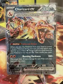 Pokemon TCG Charizard EX Holo Double Rare Card 054/091 SV Paldean Fates NM - Image 1