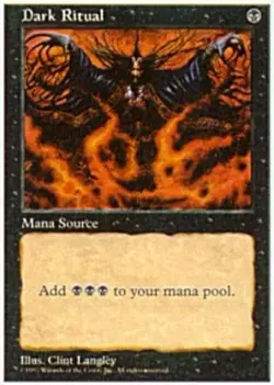 Moderate Play, English MTG Regular Dark Ritual 5th Edition Magic the Gathering - Image 1