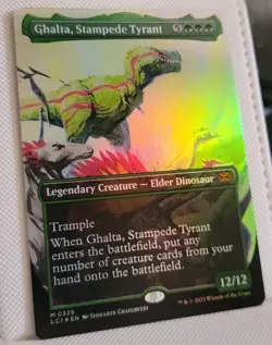 MTG Ghalta, Stampede Tyrant Foil Borderless LCI #0326 Near Mint - Image 1