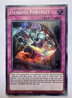 Yugioh Fiendish Portrait MP21-EN033 Super Rare 1st Edition LP - Image 1