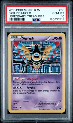 2013 POKEMON B&W LEGEND TREASURES #66 SIGILYPH-HOLO PSA 10 - Image 1