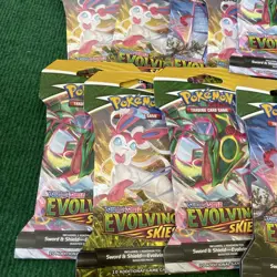 LOT OF 25 POKEMON EVOLVING SKIES FACTORY SEALED SLEEVED BOOSTER PACK PACKS - Image 2