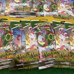 LOT OF 25 POKEMON EVOLVING SKIES FACTORY SEALED SLEEVED BOOSTER PACK PACKS - Image 3