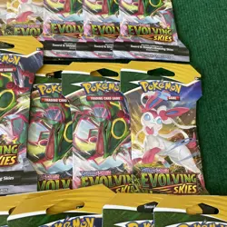 LOT OF 25 POKEMON EVOLVING SKIES FACTORY SEALED SLEEVED BOOSTER PACK PACKS - Image 5
