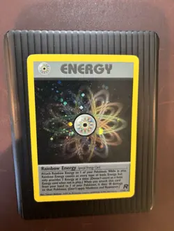 Pokemon TCG Team Rocket Rainbow Energy 17/82 Holo Rare SWIRL LP/MP - Image 1
